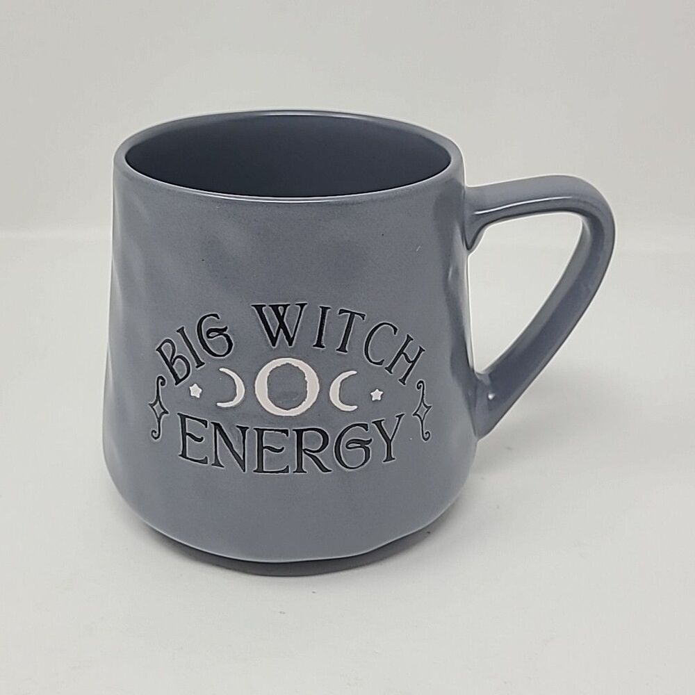 Place & Time Big Witch Energy Gray Halloween Coffee Mug Cup